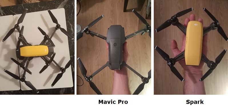 mavic pro vs spark size difference