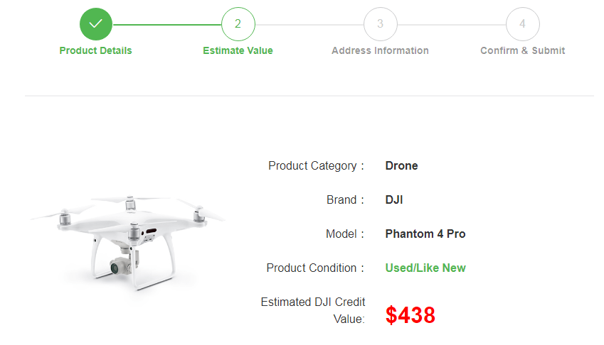 dji trade up estimate